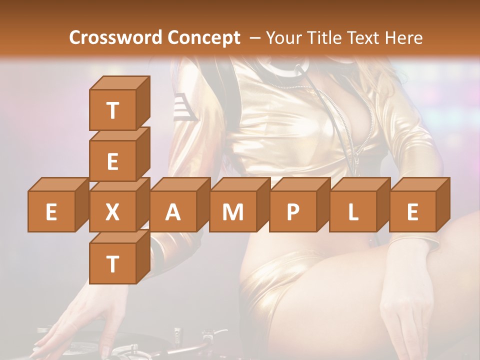 Beautiful Dj Girl PowerPoint Template