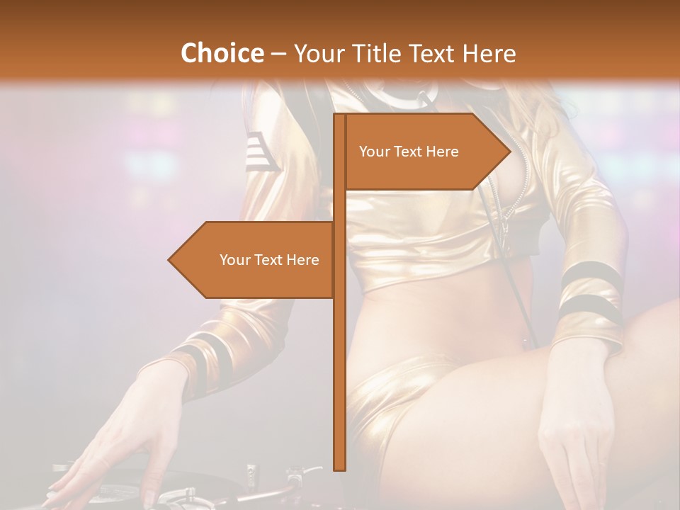 Beautiful Dj Girl PowerPoint Template