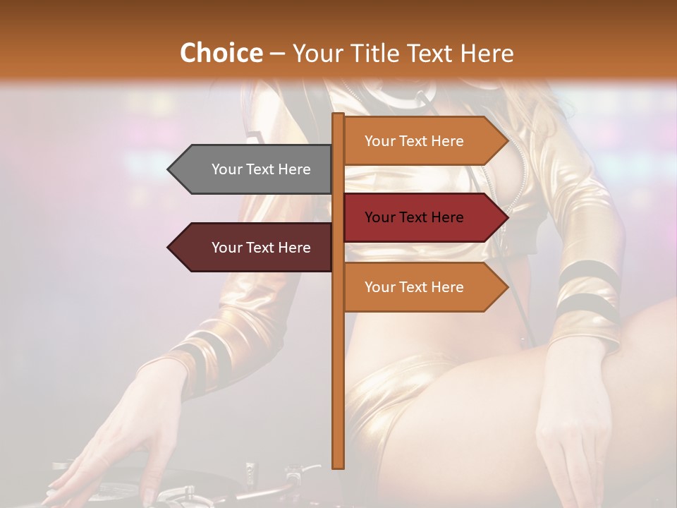 Beautiful Dj Girl PowerPoint Template