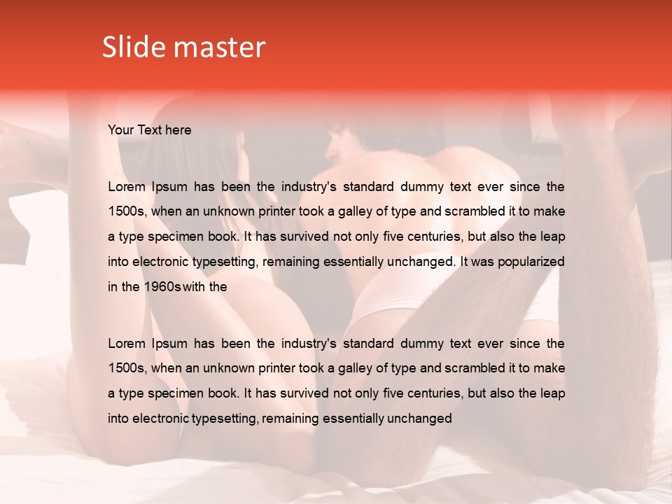 Girl And Boy In Bed PowerPoint Template