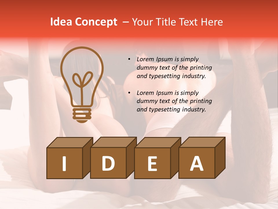 Girl And Boy In Bed PowerPoint Template