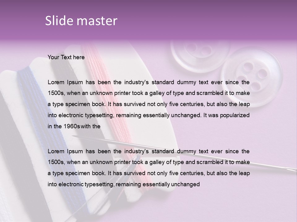 Sewing Cotton String PowerPoint Template