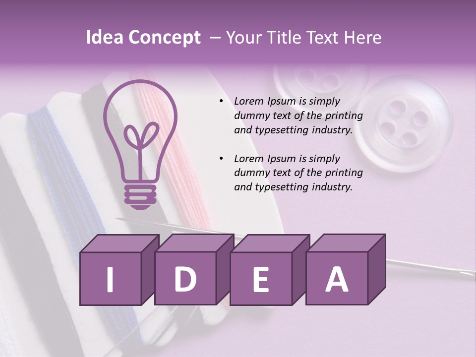 Sewing Cotton String PowerPoint Template