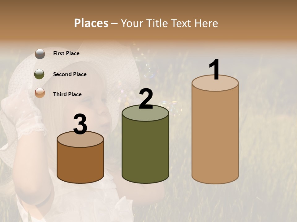 Little Girl Blowing Bubbles PowerPoint Template