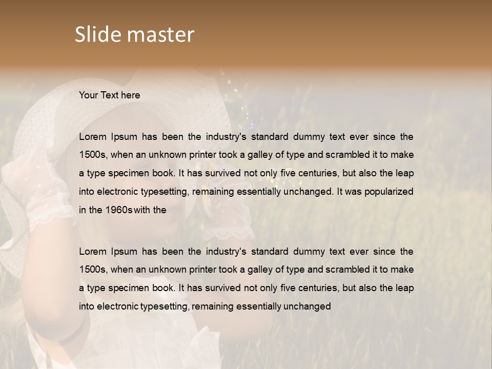 Little Girl Blowing Bubbles PowerPoint Template