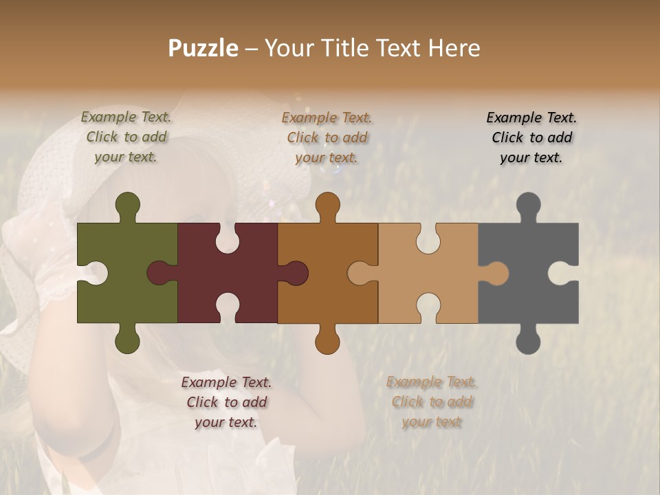 Little Girl Blowing Bubbles PowerPoint Template