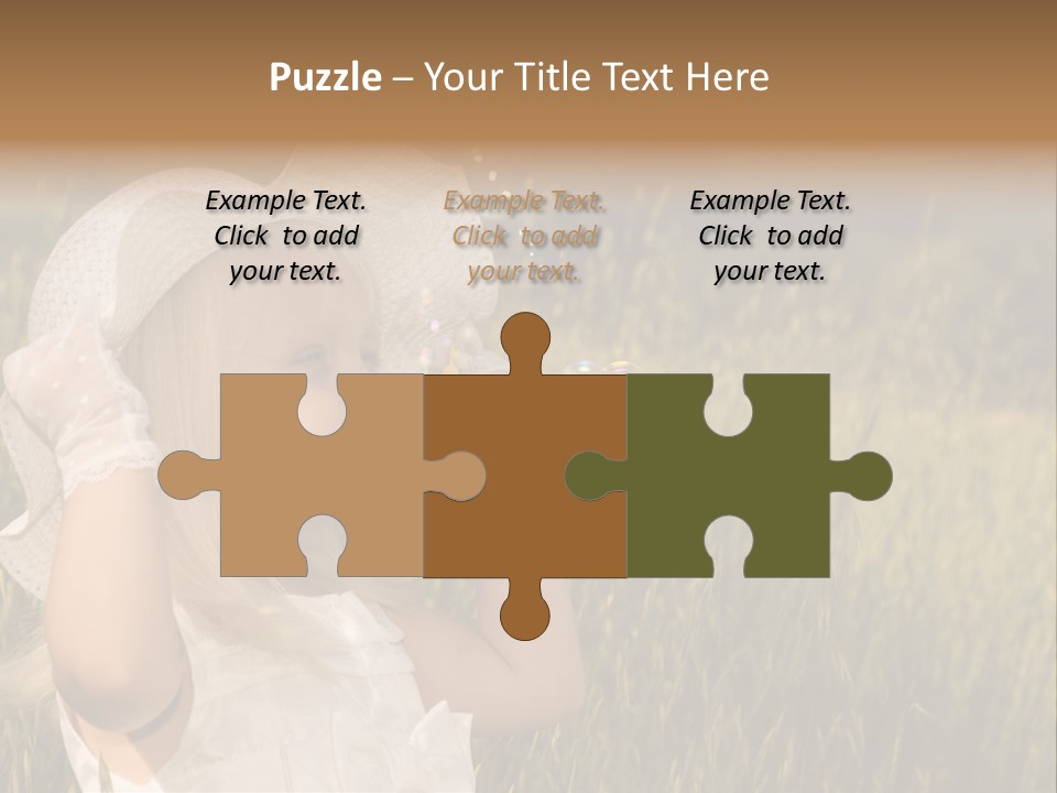 Little Girl Blowing Bubbles PowerPoint Template