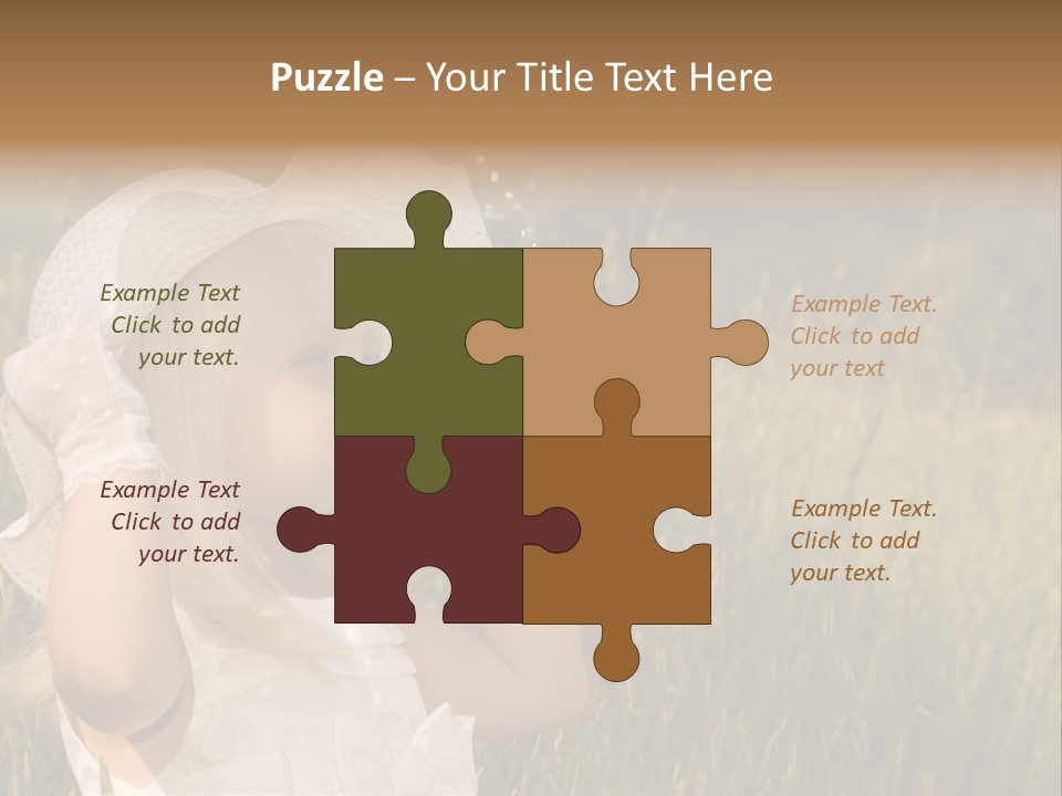 Little Girl Blowing Bubbles PowerPoint Template