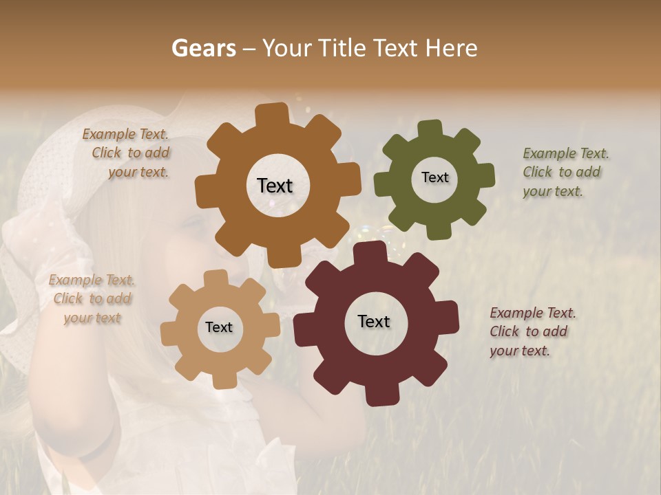 Little Girl Blowing Bubbles PowerPoint Template