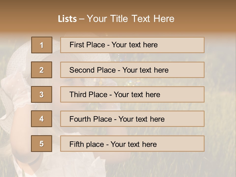 Little Girl Blowing Bubbles PowerPoint Template