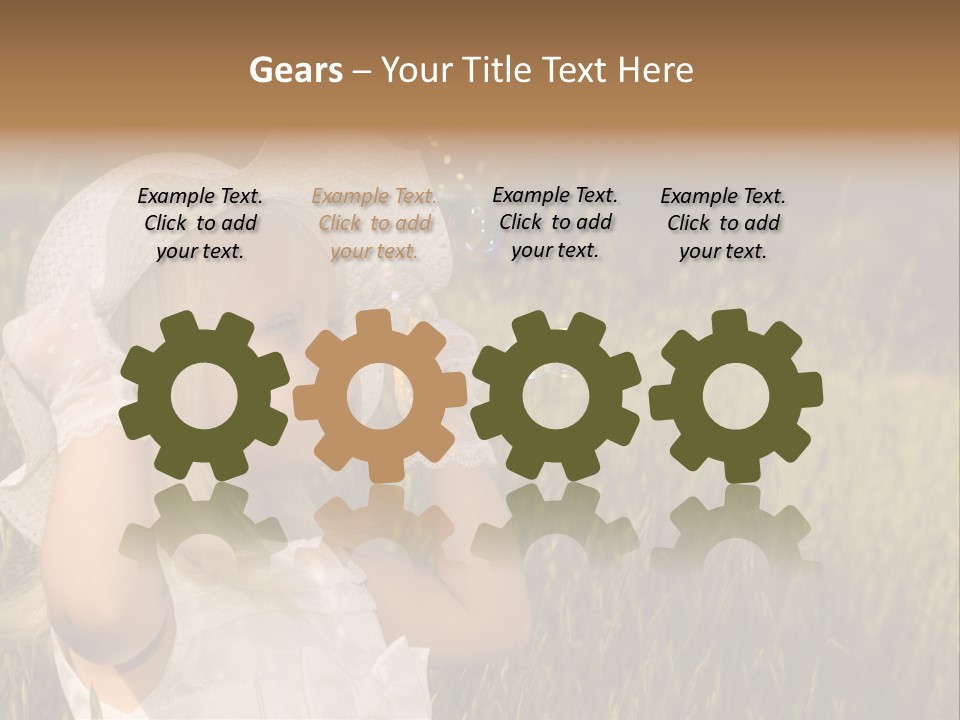 Little Girl Blowing Bubbles PowerPoint Template