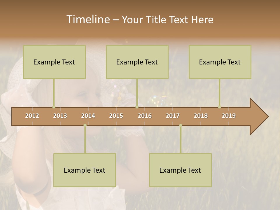 Little Girl Blowing Bubbles PowerPoint Template