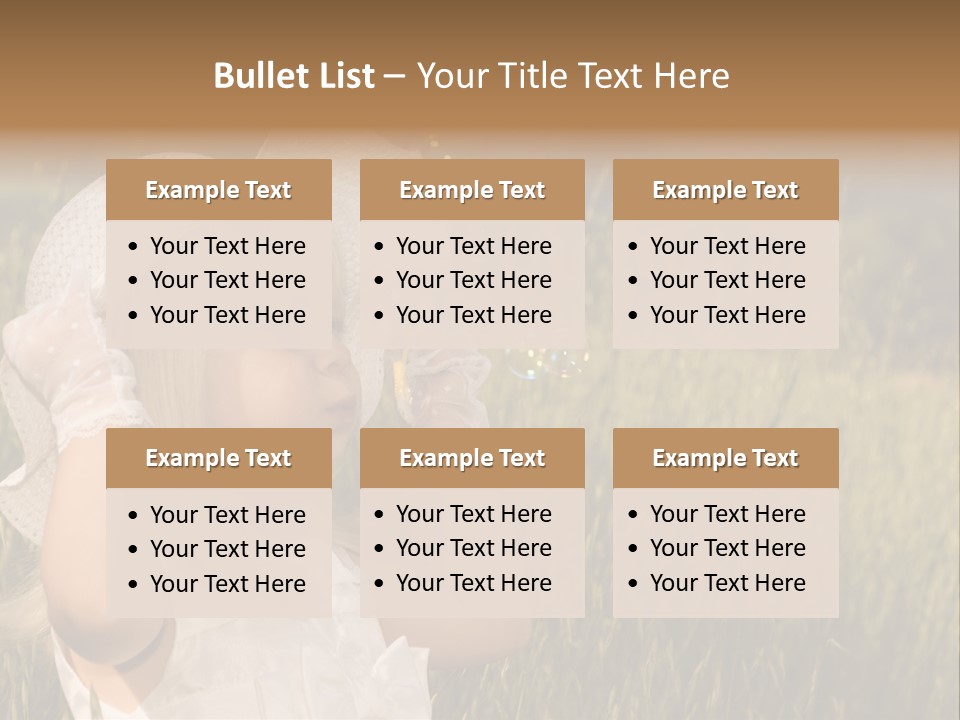 Little Girl Blowing Bubbles PowerPoint Template