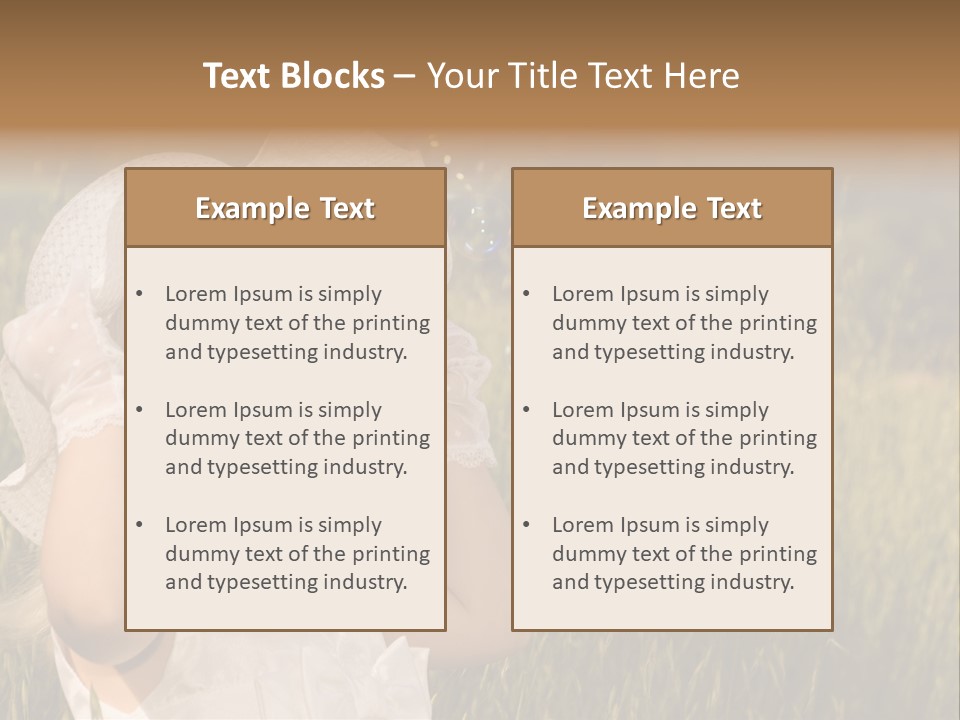 Little Girl Blowing Bubbles PowerPoint Template