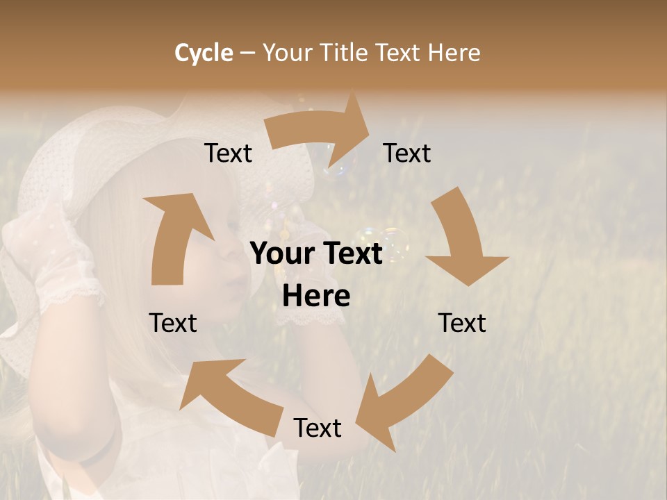 Little Girl Blowing Bubbles PowerPoint Template