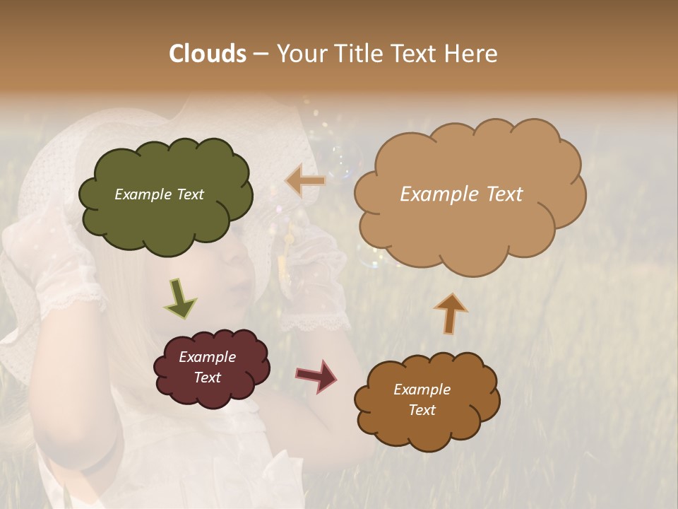 Little Girl Blowing Bubbles PowerPoint Template