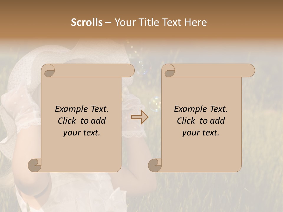 Little Girl Blowing Bubbles PowerPoint Template