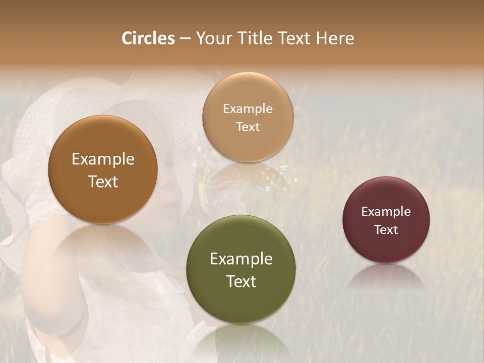 Little Girl Blowing Bubbles PowerPoint Template