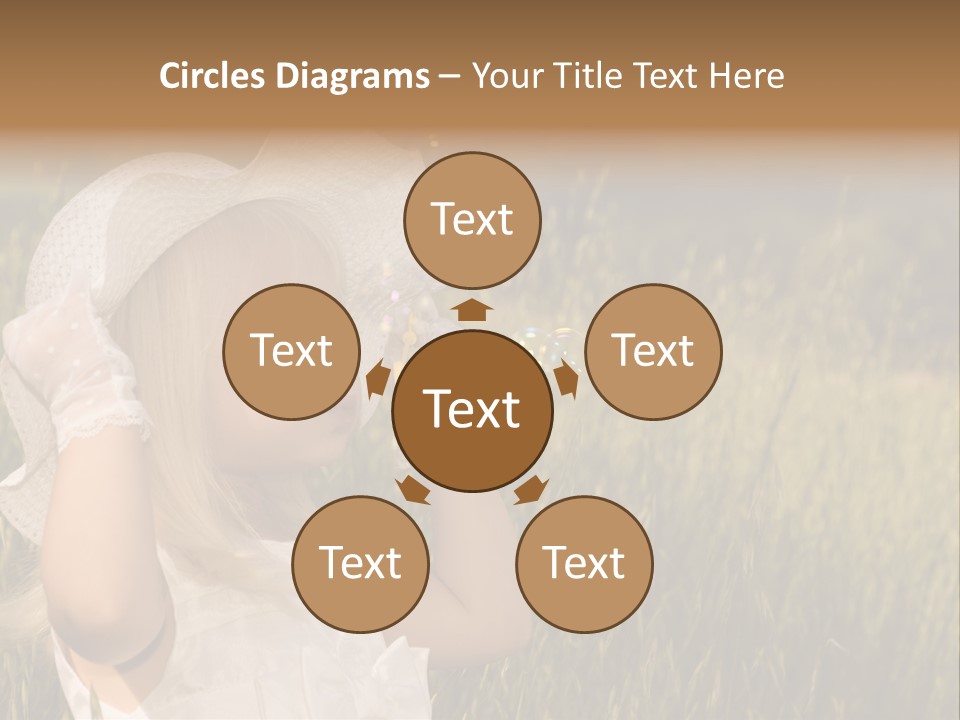 Little Girl Blowing Bubbles PowerPoint Template