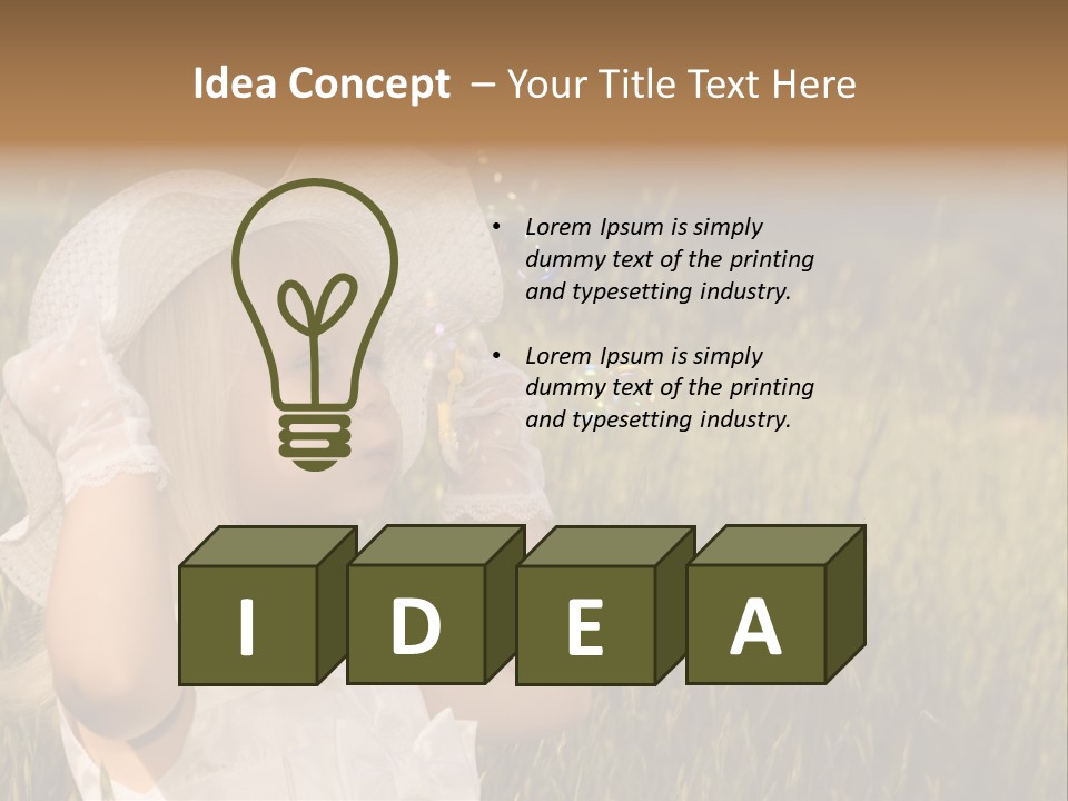 Little Girl Blowing Bubbles PowerPoint Template