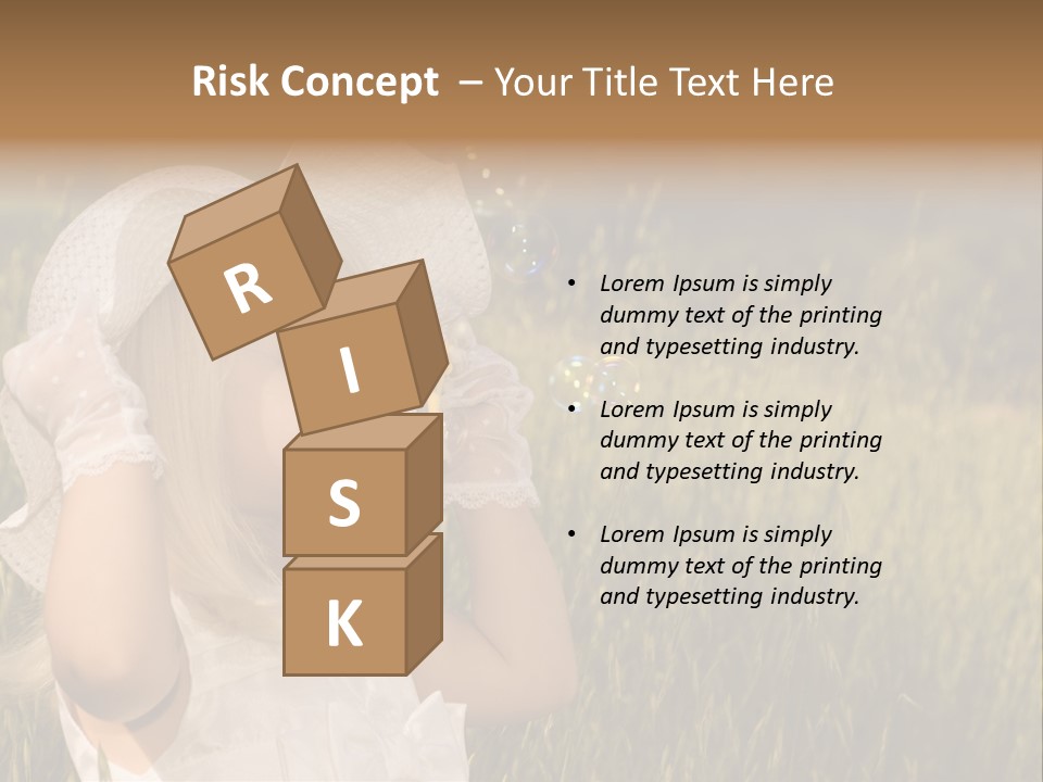 Little Girl Blowing Bubbles PowerPoint Template