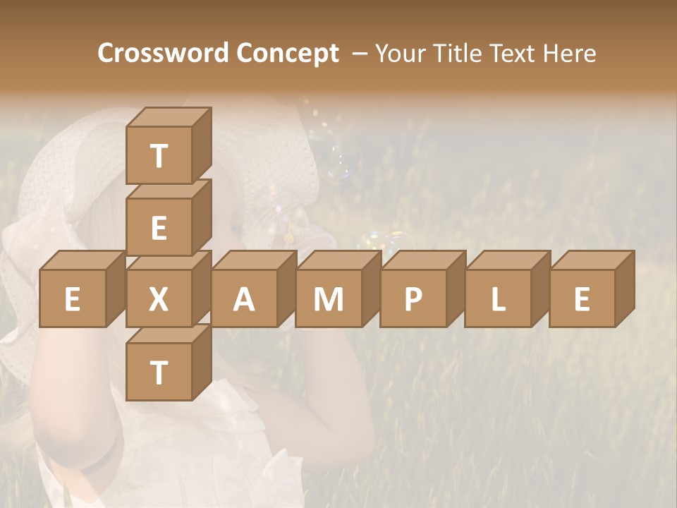 Little Girl Blowing Bubbles PowerPoint Template