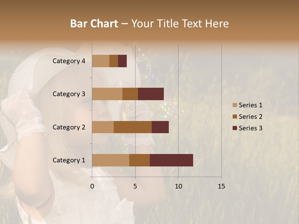 Little Girl Blowing Bubbles PowerPoint Template