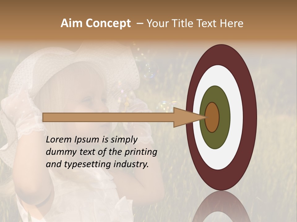 Little Girl Blowing Bubbles PowerPoint Template