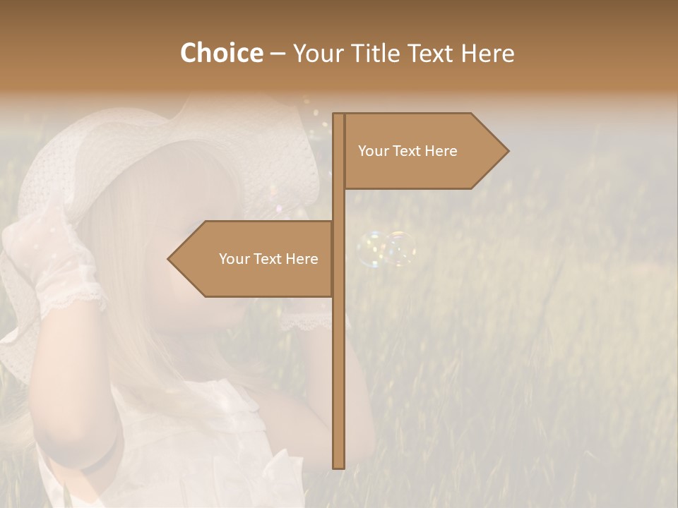 Little Girl Blowing Bubbles PowerPoint Template