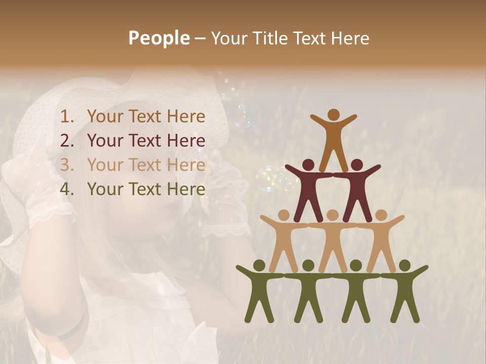 Little Girl Blowing Bubbles PowerPoint Template