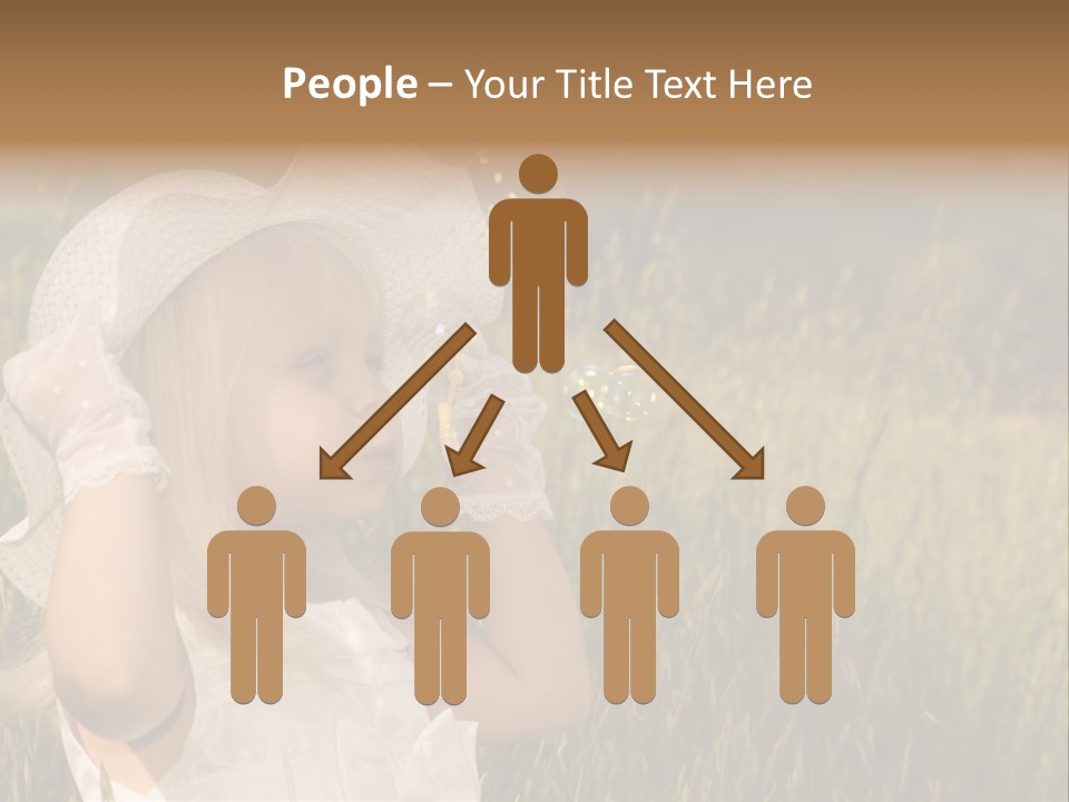 Little Girl Blowing Bubbles PowerPoint Template