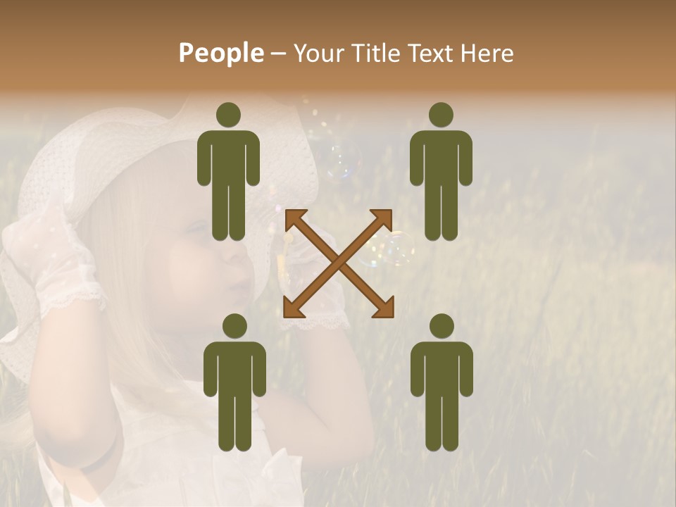 Little Girl Blowing Bubbles PowerPoint Template