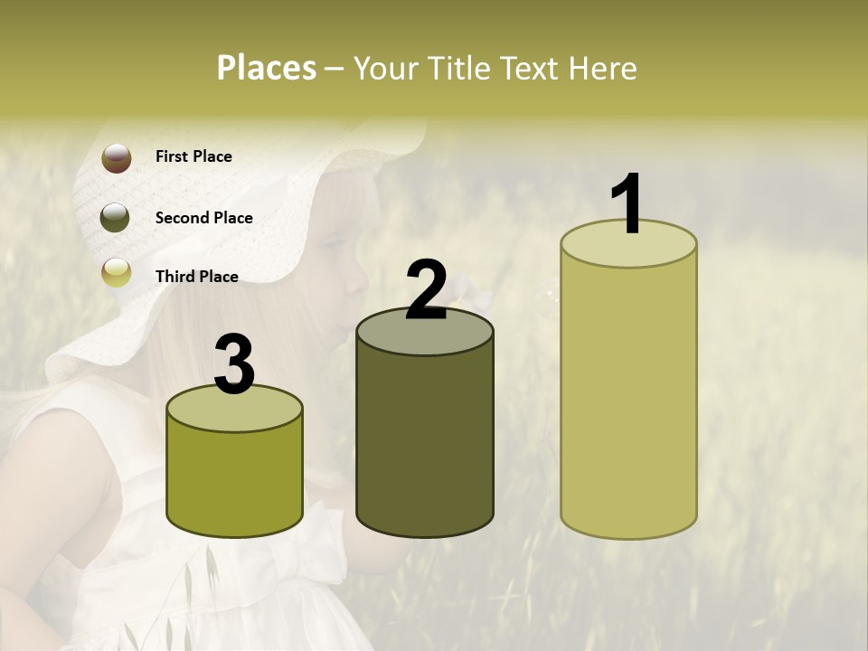 Cute Baby In White Dress PowerPoint Template