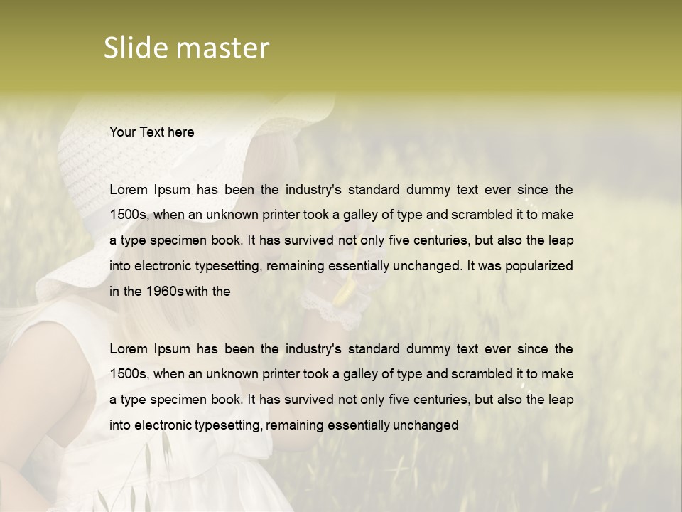 Cute Baby In White Dress PowerPoint Template