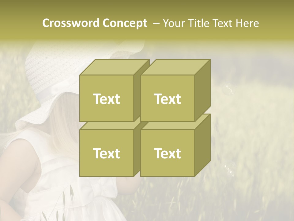 Cute Baby In White Dress PowerPoint Template