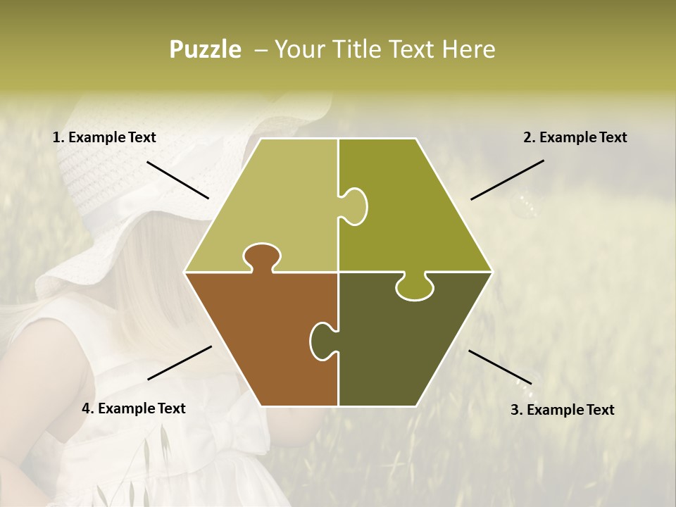 Cute Baby In White Dress PowerPoint Template