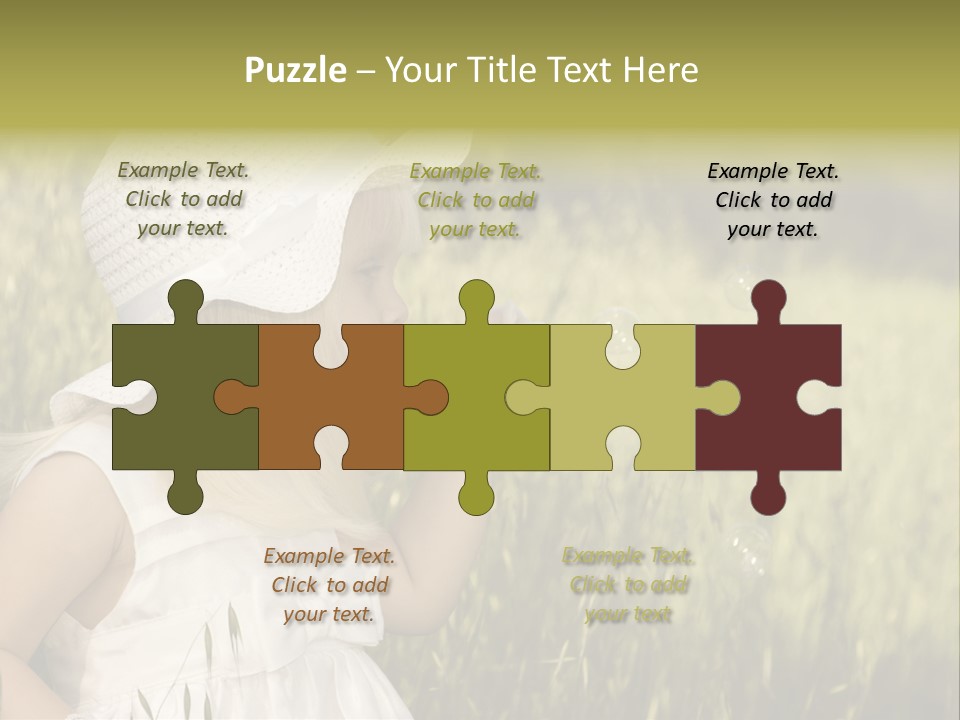 Cute Baby In White Dress PowerPoint Template