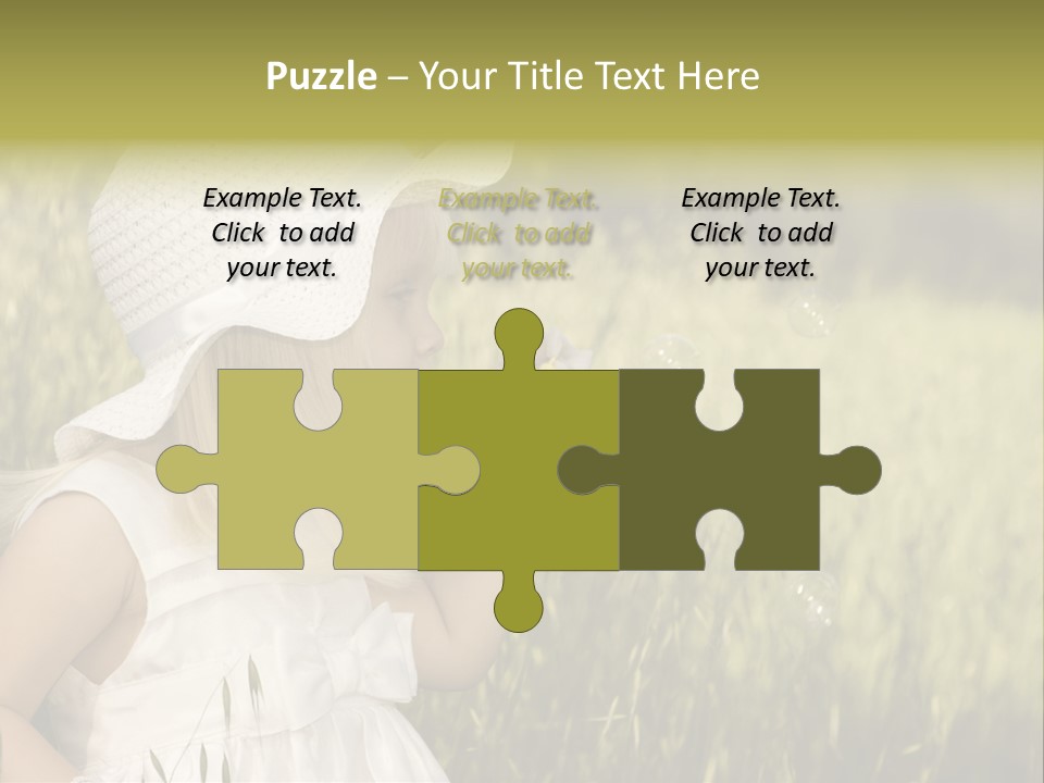 Cute Baby In White Dress PowerPoint Template