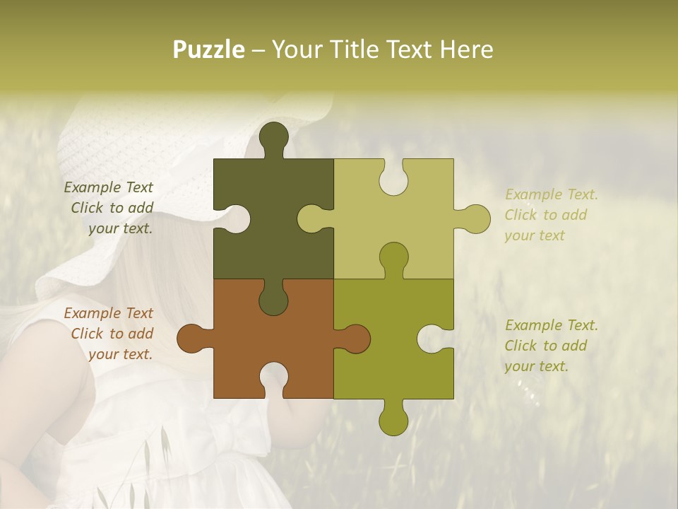 Cute Baby In White Dress PowerPoint Template