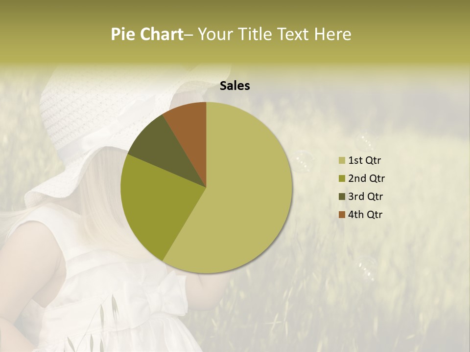 Cute Baby In White Dress PowerPoint Template