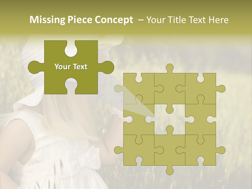 Cute Baby In White Dress PowerPoint Template