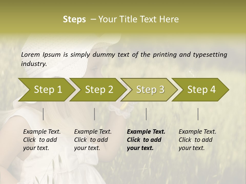 Cute Baby In White Dress PowerPoint Template