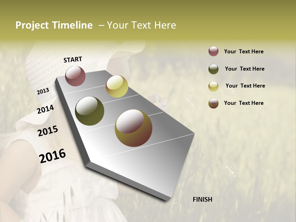 Cute Baby In White Dress PowerPoint Template