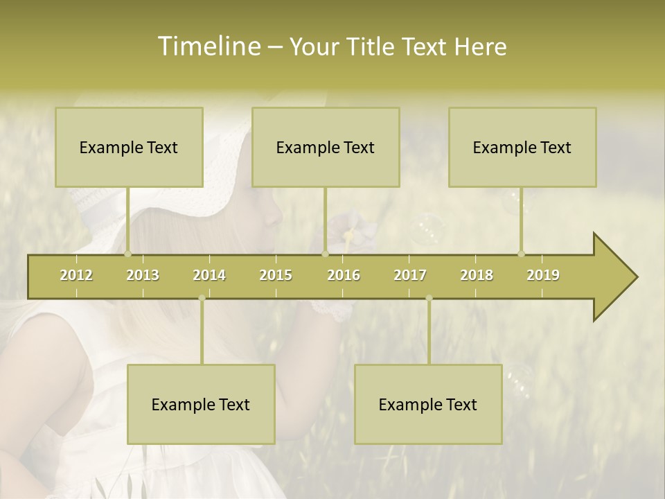 Cute Baby In White Dress PowerPoint Template