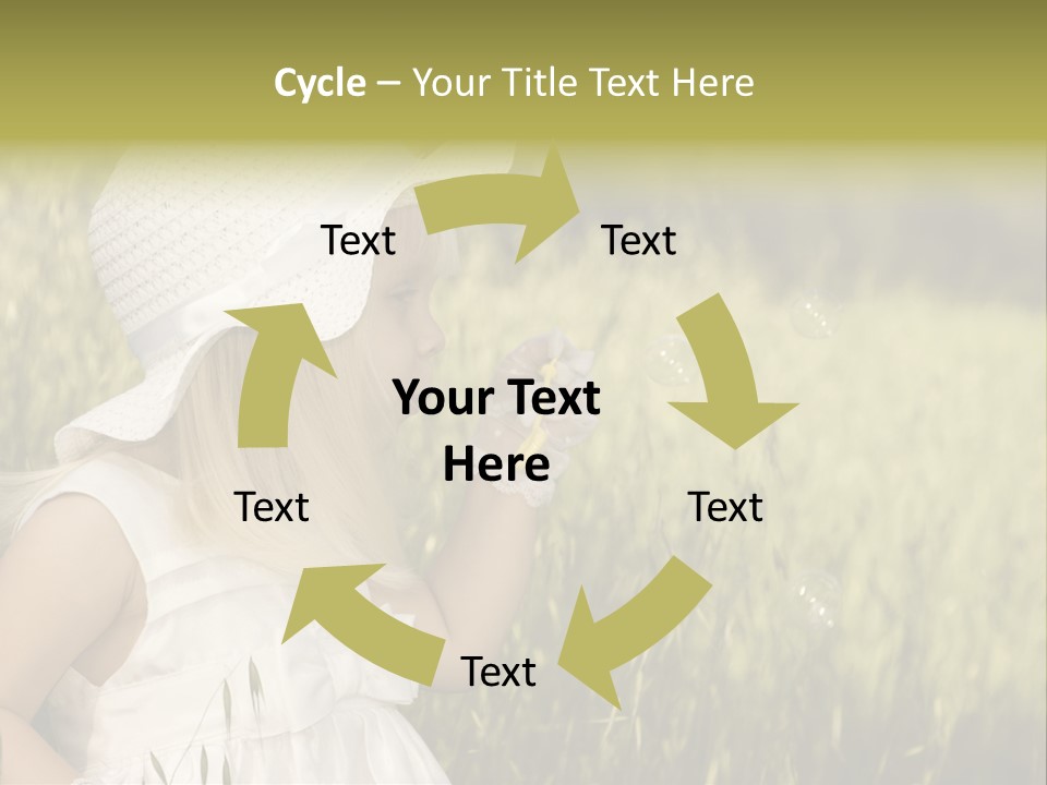 Cute Baby In White Dress PowerPoint Template