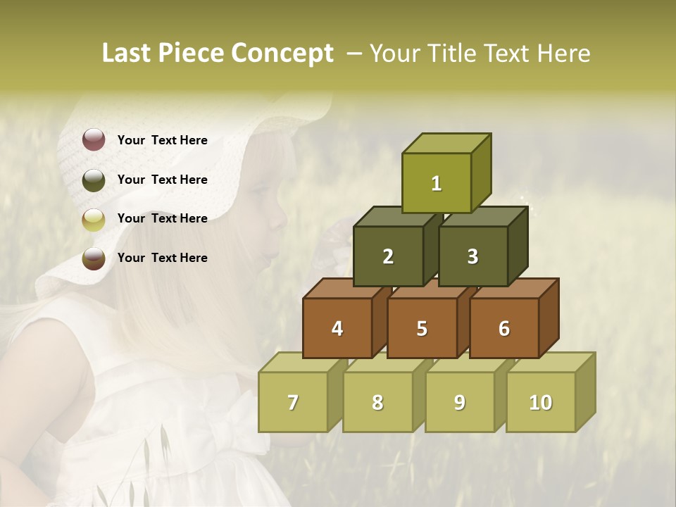 Cute Baby In White Dress PowerPoint Template