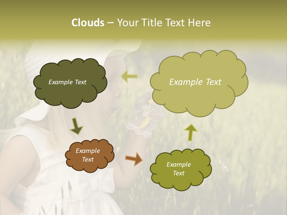 Cute Baby In White Dress PowerPoint Template