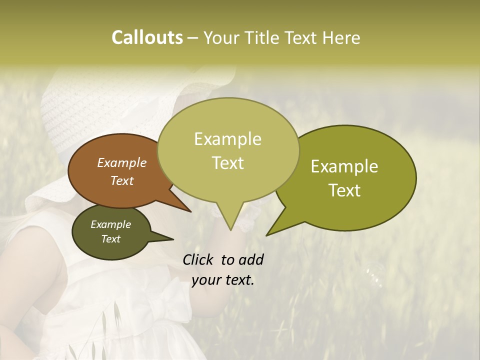 Cute Baby In White Dress PowerPoint Template