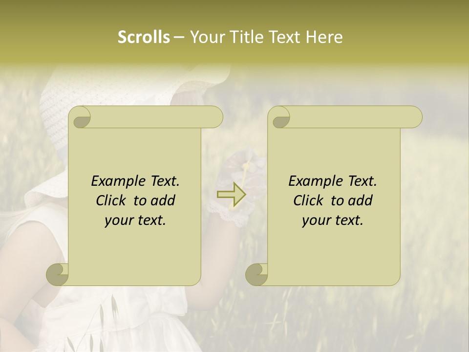 Cute Baby In White Dress PowerPoint Template