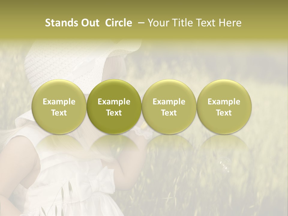 Cute Baby In White Dress PowerPoint Template